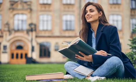 Student Studying in Collage
